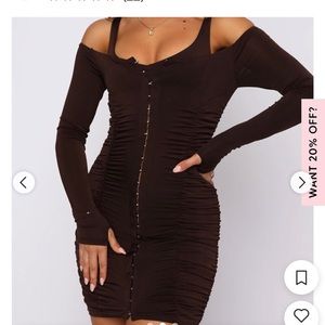 Two piece brand new white fox scrunch dress